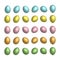 Happy Easter. Collection of easter eggs in different positions for create animation. Frame by frame. Vector illustration. Eps 10