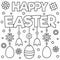 Happy Easter. Coloring page. Vector illustration.