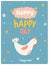 Happy Easter cute card in vector.