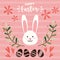 Happy Easter! Cute Cartoon Bunny Vector Illustration