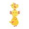 Happy easter cute pile of chickens flower cartoon decoration