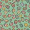 Happy Easter day seamless pattern with colored decorative eggs, .