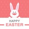 Happy Easter day smile bunny cartoon vector greeting card template pink pattern