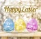 Happy Easter Day : Three Colorful Glitter transparency glass egg