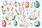 Happy easter easter cosmos Eggs Pastel Basket. White ascension Bunny Turquoise Fields. Rose Petal background wallpaper