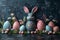 Happy easter easter crafts Eggs Bunny Ballet Basket. White Good Friday service Bunny Teal blue. gentle background wallpaper