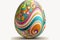 Happy Easter Easter eggs Design, A retro-inspired egg with groovy patterns and bright colors.