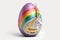 Happy Easter Easter eggs Design, A unicorn-inspired egg with a rainbow and a horn.