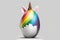 Happy Easter Easter eggs Design, A unicorn-inspired egg with a rainbow and a horn.