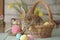 Happy easter easter spirit Eggs Easter basket fun Basket. White animated Bunny electric. imprint background wallpaper