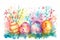 Happy easter Easter Sunday Eggs Traditions Basket. White Pollen Bunny Message zone. Feasting background wallpaper