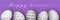 Happy Easter. Easter white eggs in row with monochrome simple decoration on purple background. simple Nordic ornaments