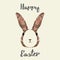 Happy easter egg and bunny low poly greeting card with negative space, illustration eps 10