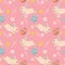 Happy Easter egg concept. Bunny with Easter egg seamless pattern.
