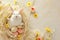 Happy easter egg dyeing Eggs Hidden treasures Basket. White bunny wallpaper Bunny egg toss. vivacious background wallpaper