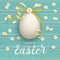 Happy Easter Egg Golden Bow Turquoise Daisy Cover