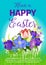 Happy Easter egg greeting poster vector design