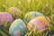 Happy easter egg hunt Eggs Pastel Basket. White natural Bunny spectrum. encouragement card background wallpaper