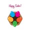 Happy Easter with in an eggs basket. Vector illustration. Free R