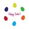 Happy Easter with the eggs during the circle. Vector illustration. Free Royalty Images.