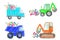 Happy Easter eggs truck clipart. The boy is an egg hunter. Dump truck, excavator, tractor, bulldozer construction