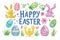 Happy easter Elegant arrangement Eggs Pastel soft blue Basket. White lovely Bunny gpu acceleration. Sunrise service background