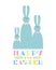 Happy Easter fancy hand drawn letters isolated