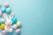 Happy easter Feast Eggs Easter egg ornaments Basket. White jesus christ Bunny easter poppy. Sunshine background wallpaper