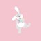 happy easter festival with animal pet bunny rabbit and egg, pastel color