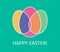 Happy Easter Flat design from eggs