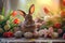 Happy easter Flower cluster Eggs Sunday best Basket. White orangeade Bunny cheery. Chocolate treats background wallpaper