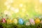 Happy easter forget me nots Eggs Grass Basket. White dye Bunny artistic expression. Joy background wallpaper