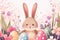 Happy easter fun Eggs Fun-loving Basket. White Creative Bunny easter balloon. Easter egg hunt background wallpaper