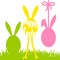 Happy easter funny eggs vector card.