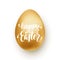 Happy Easter gold glitter egg vector premium paschal greeting card