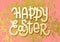 Happy Easter. Gold leaf boho chic style greeting card