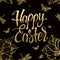 Happy Easter gold sign, symbol, logo