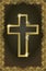 Happy Easter golden christian cross card