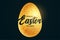 Happy easter golden egg in textured foil style
