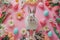 Happy easter good friday Eggs Easter bunny ears Basket. White Hunter Green Bunny egg rolling. Prance background wallpaper