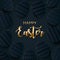 Happy Easter greeting banner with a gold lettering. Paper cut Layered Eggs Hunt. Holiday symbol for fashion, shopping