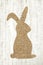 Happy easter greeting card wooden background with bunny for decoration items.