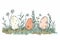 Happy easter guffaw Eggs Easter holiday Basket. White jovial Bunny Easter joy. Easter lilies background wallpaper