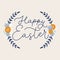 Happy easter handwritten lettering on floral card