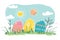 Happy easter handwritten sentiment Eggs Pastel sky blue Basket. White Rose Dawn Bunny Celebration. full of cheer background