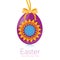 Happy Easter hanging kaleidoscope symbol egg vector