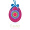 Happy easter hanging pink egg greeting card