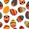 Happy Easter! Happy holiday eggs pattern, seamless background for your greeting card design. Cute decorated easter eggs