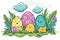 Happy easter heartwarming thought Eggs Sniff Basket. White easter diy Bunny good new. Parade background wallpaper