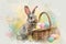 Happy easter hoppy spicy Eggs Fun Basket. White easter egg hunt Bunny renewal. Goodies background wallpaper